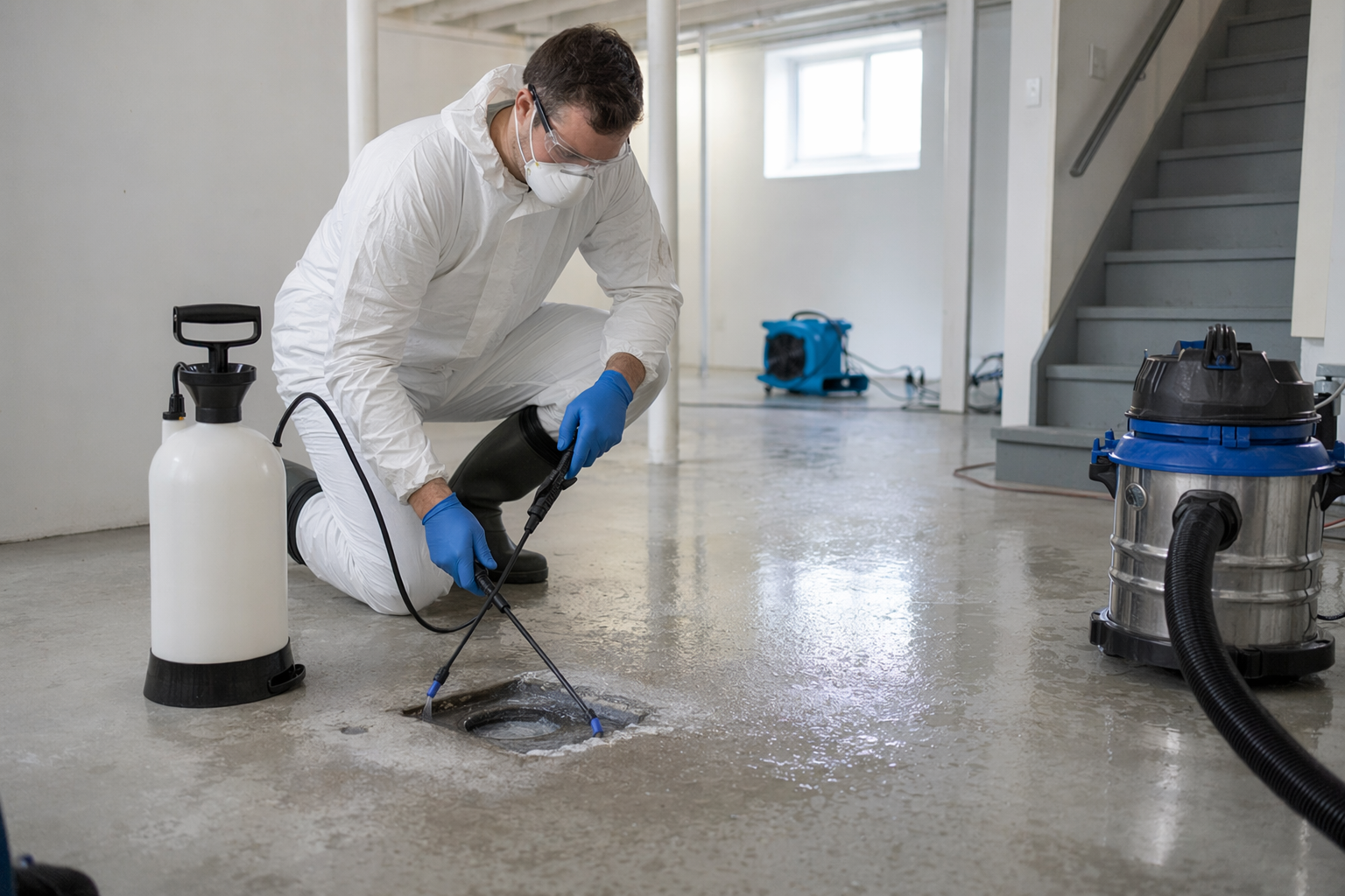 Sewage cleanup — handling Category 3 'black' water safely